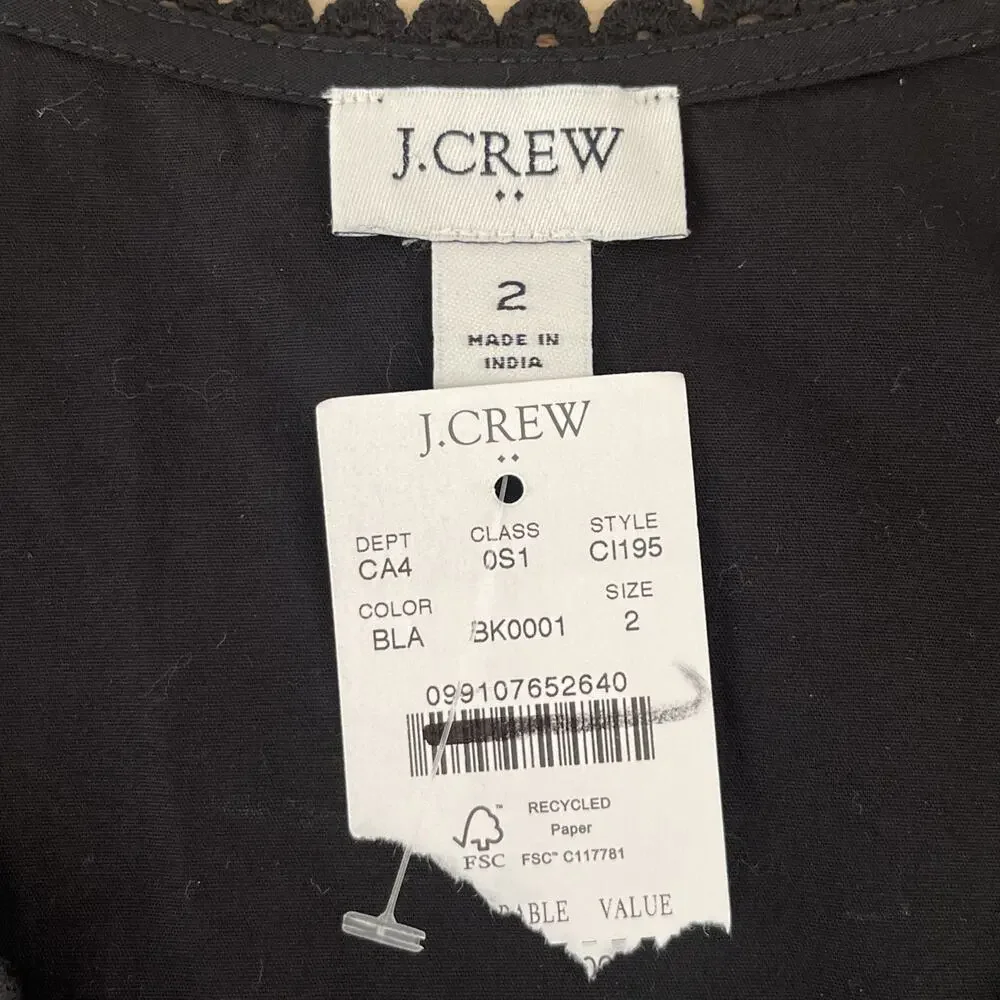 NWT J Crew Factory Cotton V Neck Midi Dress Size 2 Black Dress V Neck Minimalist